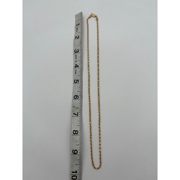 14K Gold Rope Chain Lobster Clasp Necklace - Picture 6 of 7